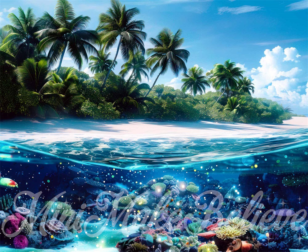 Fantasy Sea Island Colorful Underwater World Backdrop Progettato da Mini MakeBelieve