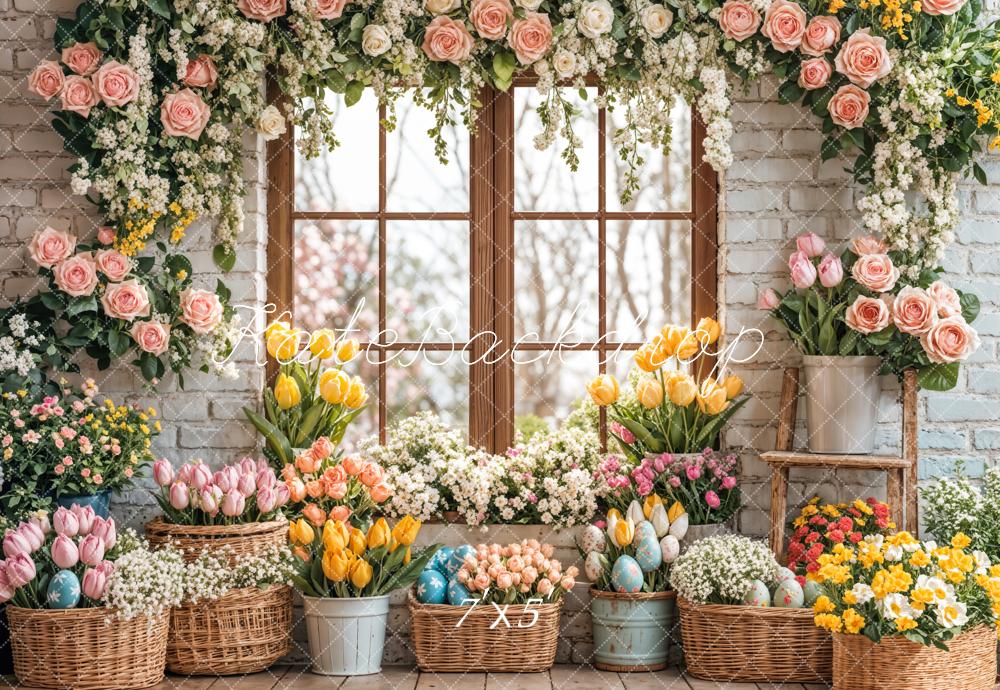 Kate Easter Flower Arch Spring Window Backdrop Designed by Emetselch