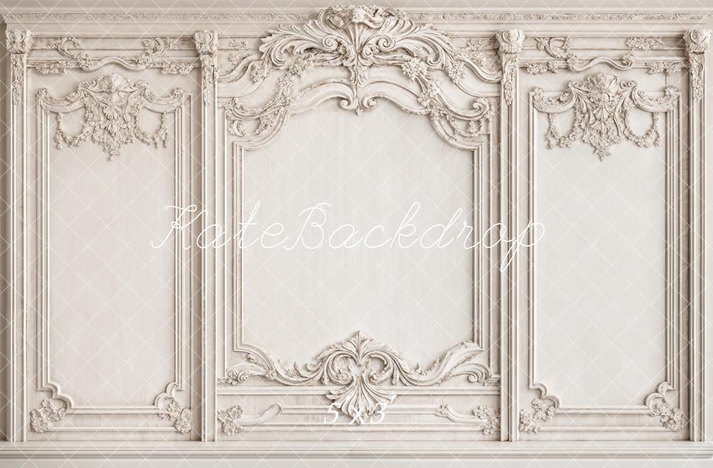 Kate Vintage White Elegant Wall Backdrop Designed by Emetselch