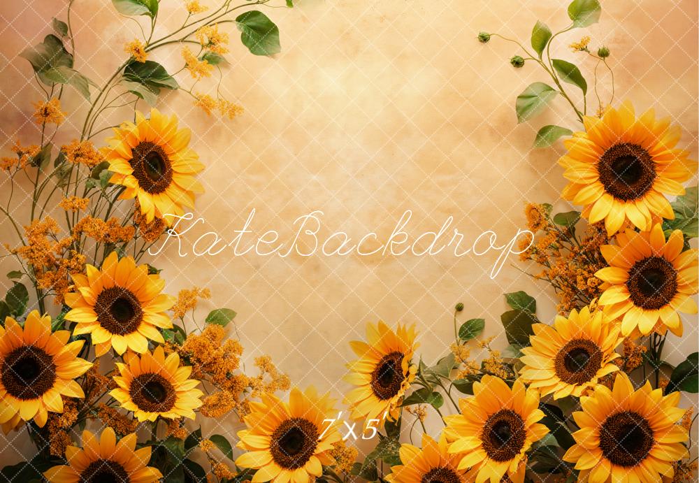 Fondo de Arte Floral de Girasoles de Otoño Diseñado por Emetselch