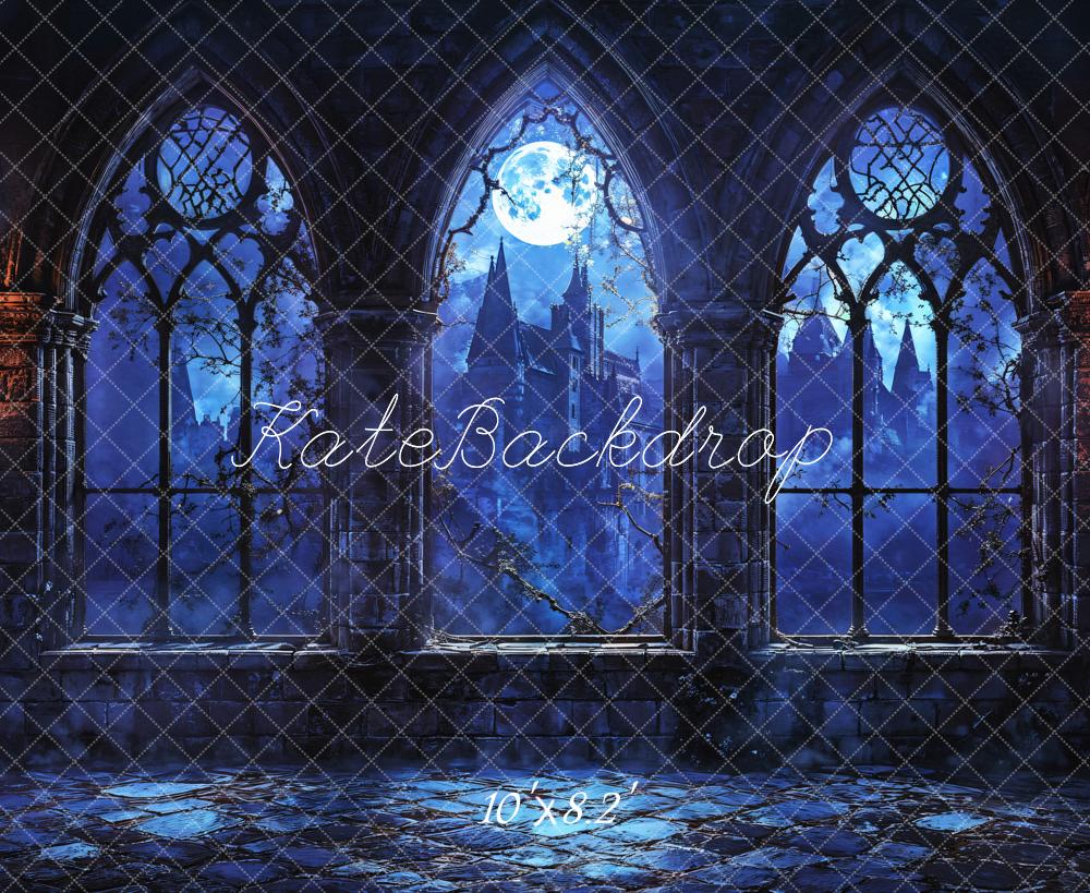 Kate Halloween Vintage Castle Midnight Backdrop Designed by Emetselch