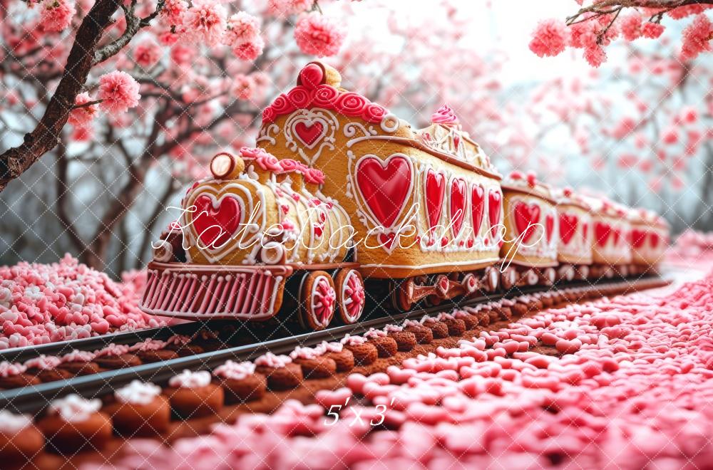 Kate Valentine Cookie Heart Polar Train Backdrop Designed by Mini MakeBelieve