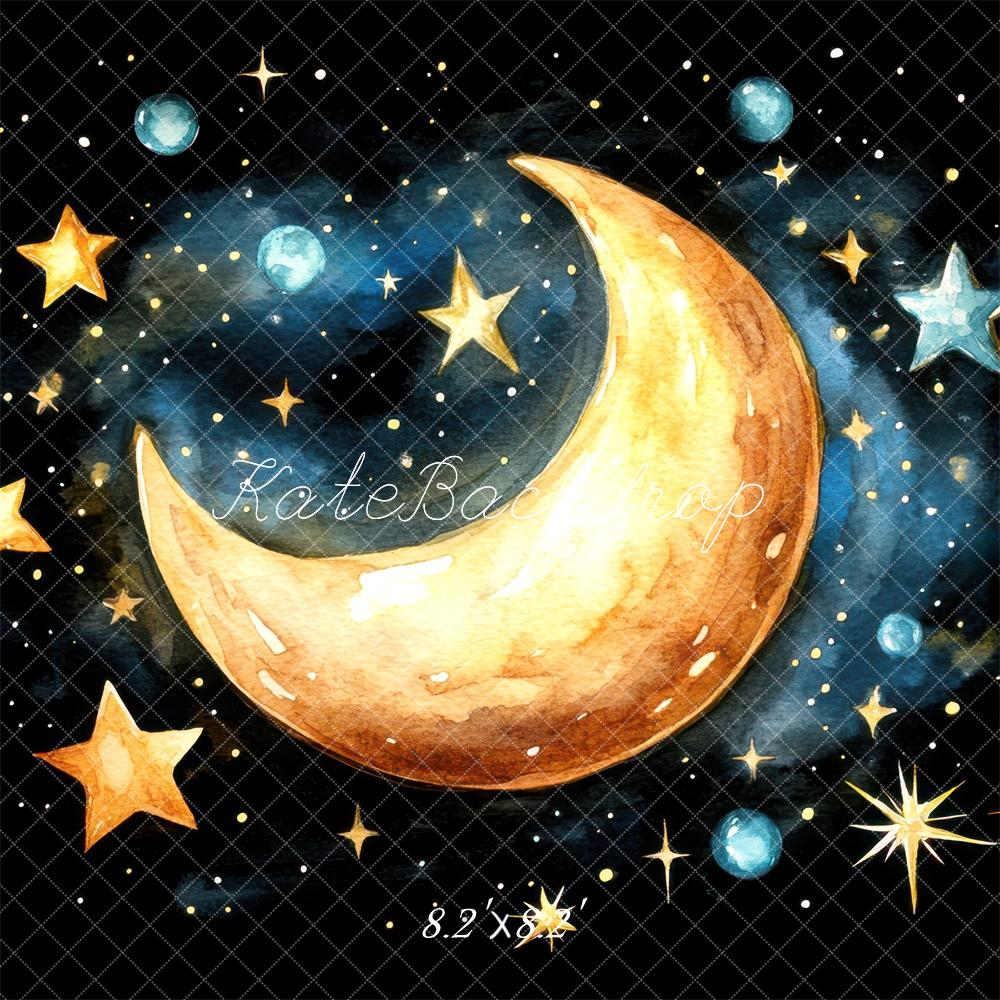 Fondo de Noche Estrellada de Luna Diseño de Mini MakeBelieve