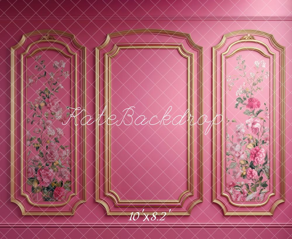 Kate Pink Floral Panel Vintage Wall Backdrop Designed by Patty Roberts