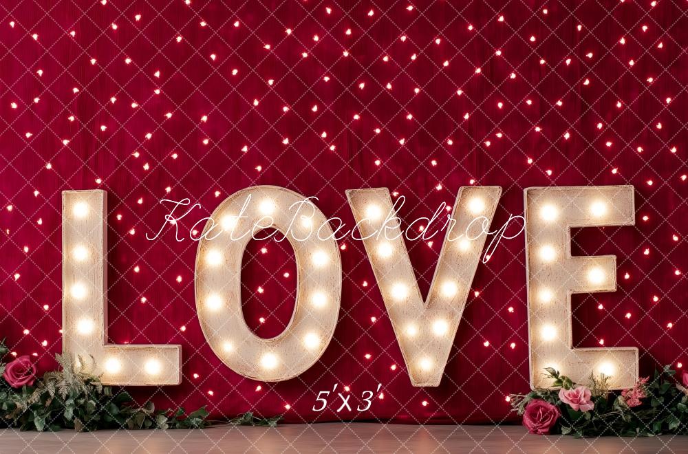 Fondo de pared rojo Love Lights Diseñado por Patty Roberts