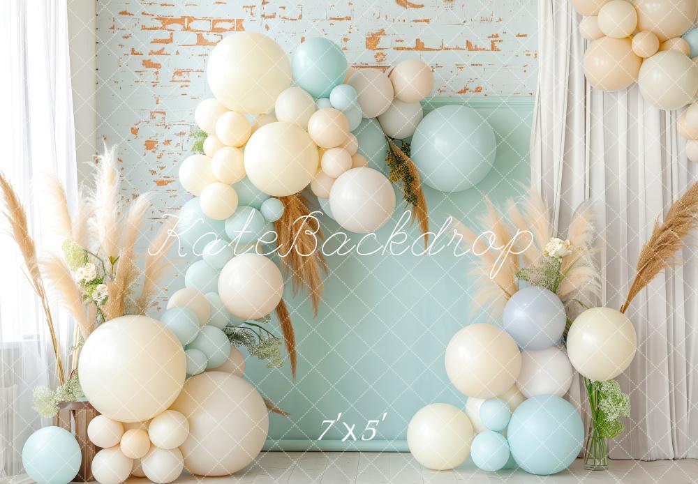 TEST Kate Boho Pastel Blue Balloon Backdrop Designed by Patty Roberts