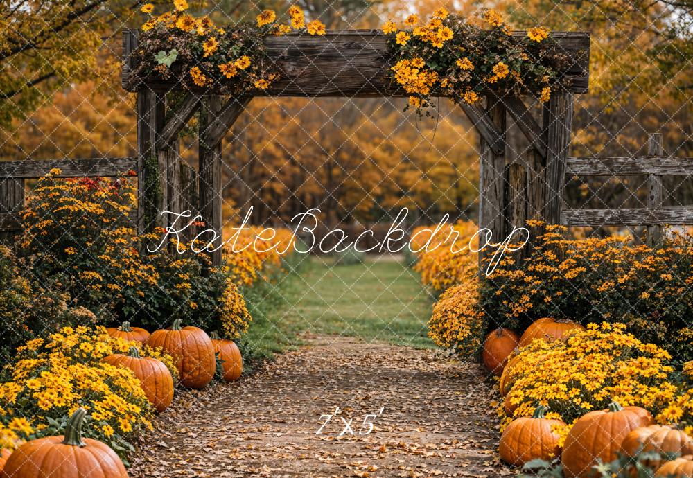 Kate  Fall Pumpkin Flower Arch Backdrop Designed by Emetselch