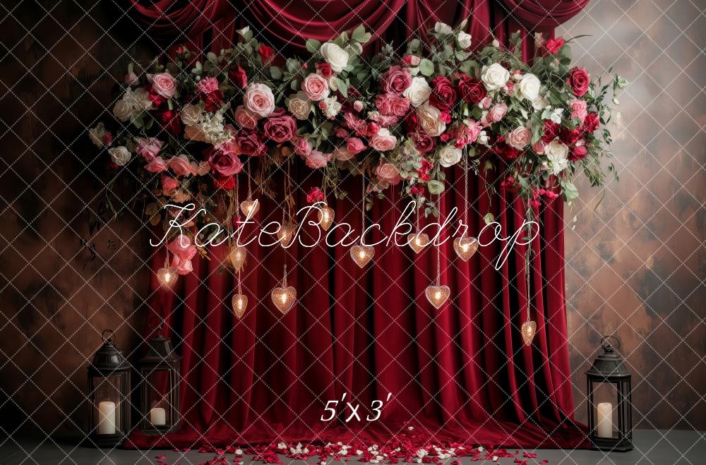 Kate Valentine Floral Wedding Roses Curtain Backdrop Designed by Patty Roberts