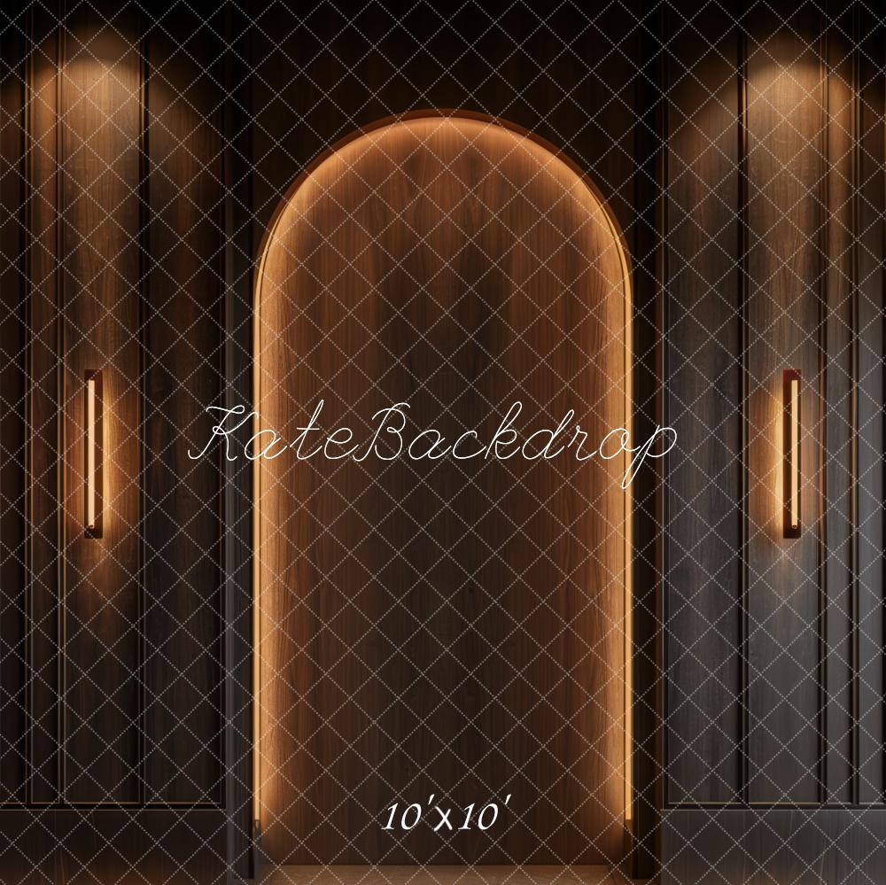 Kate Brown Boudoir Wood Wall with Light Outline Backdrop Designed by Mini MakeBelieve