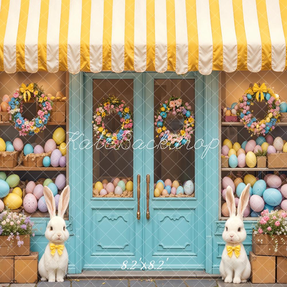 Kate Easter Bunny Floral Eggs Shop Backdrop Designed by Emetselch