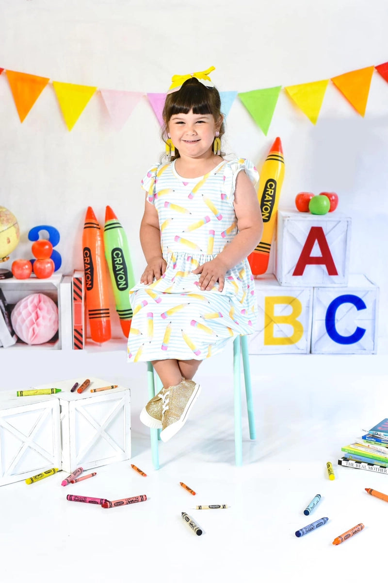 Kate Back to School Backdrop Crayon for Photography