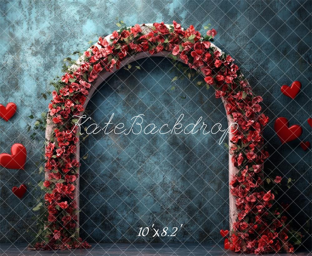 Kate Valentine Arch Floral Teal Urban Backdrop Designed by Lidia Redekopp