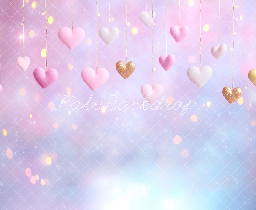 Kate Valentine Heart Pastel Bokeh Backdrop Designed by Patty Roberts