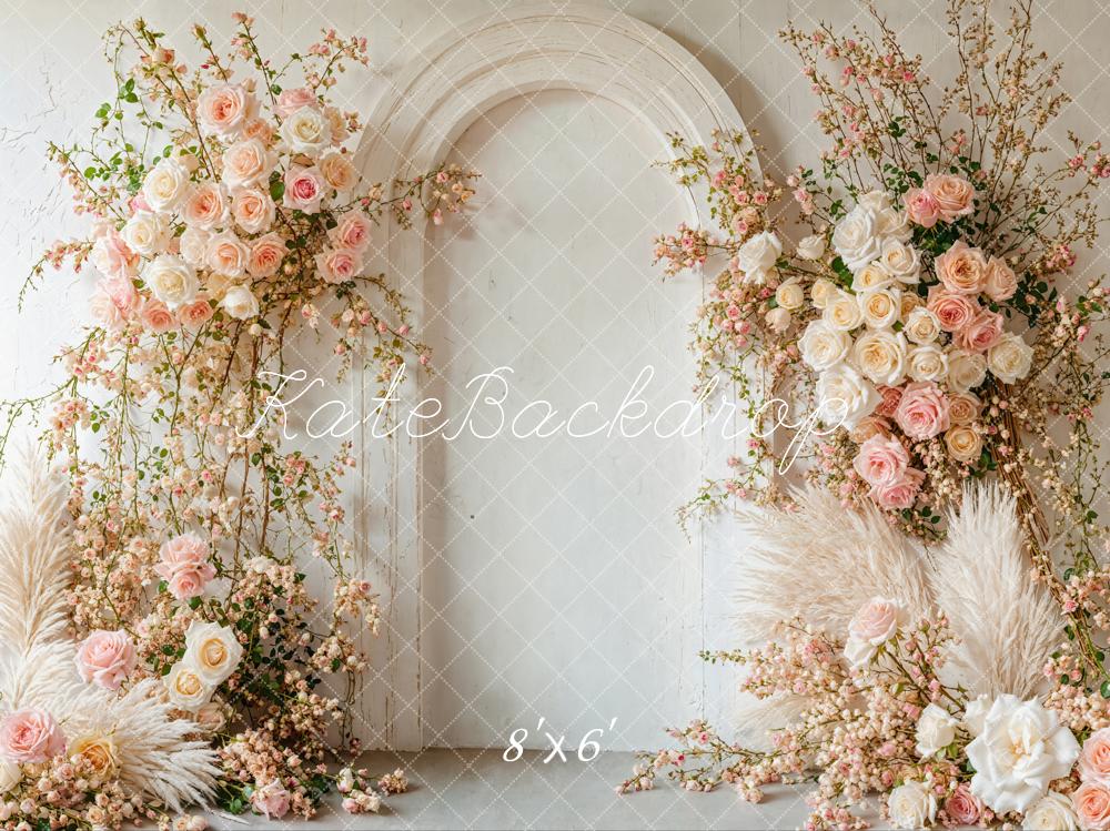 Kate Boho Spring Floral Arch Wedding Backdrop Designed by Emetselch