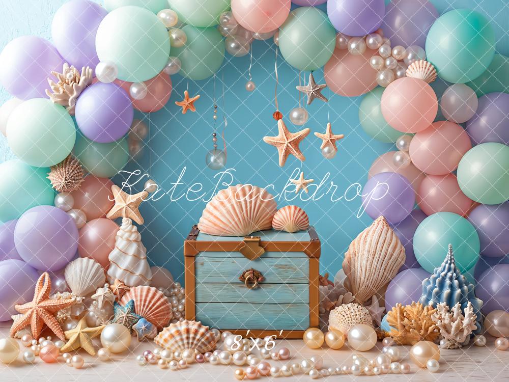 Fondo de globos coloridos del mar Cake Smash Designed by Emetselch