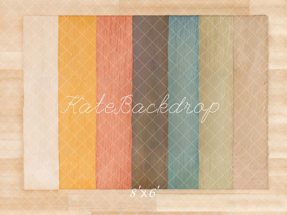 Colorful Wooden Floor Backdrop Designed by Kate Image