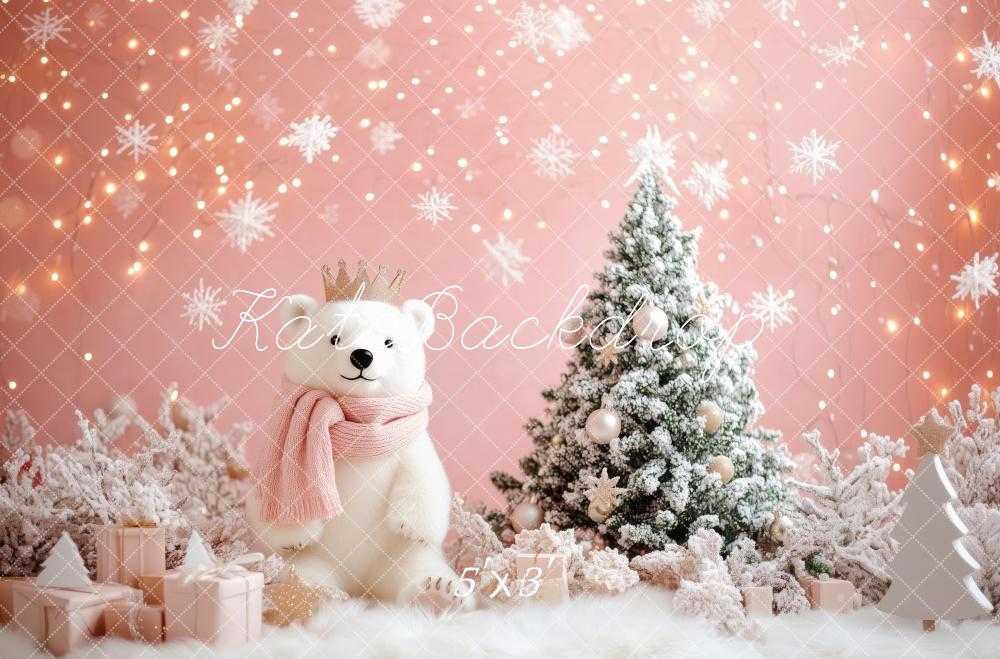 Kate Christmas Tree Polar Bear Snowflake Backdrop Designed by Patty Roberts