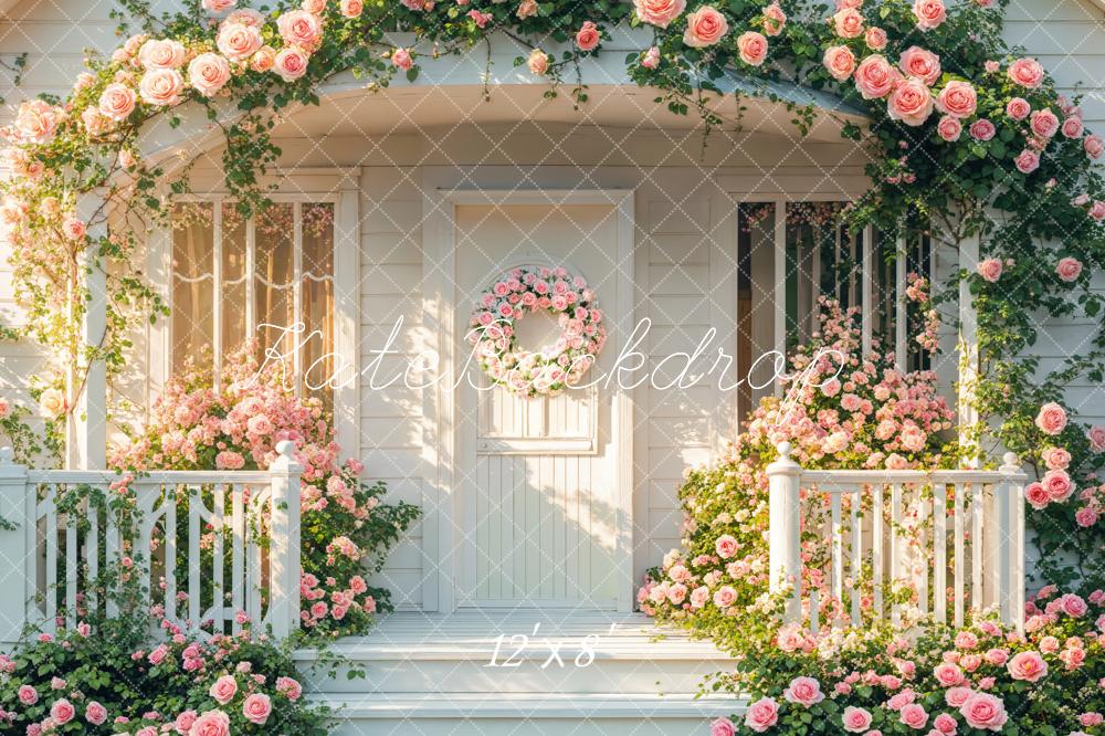 Kate Spring Flower Arch Pink Roses Doorway Backdrop Designed by Emetselch