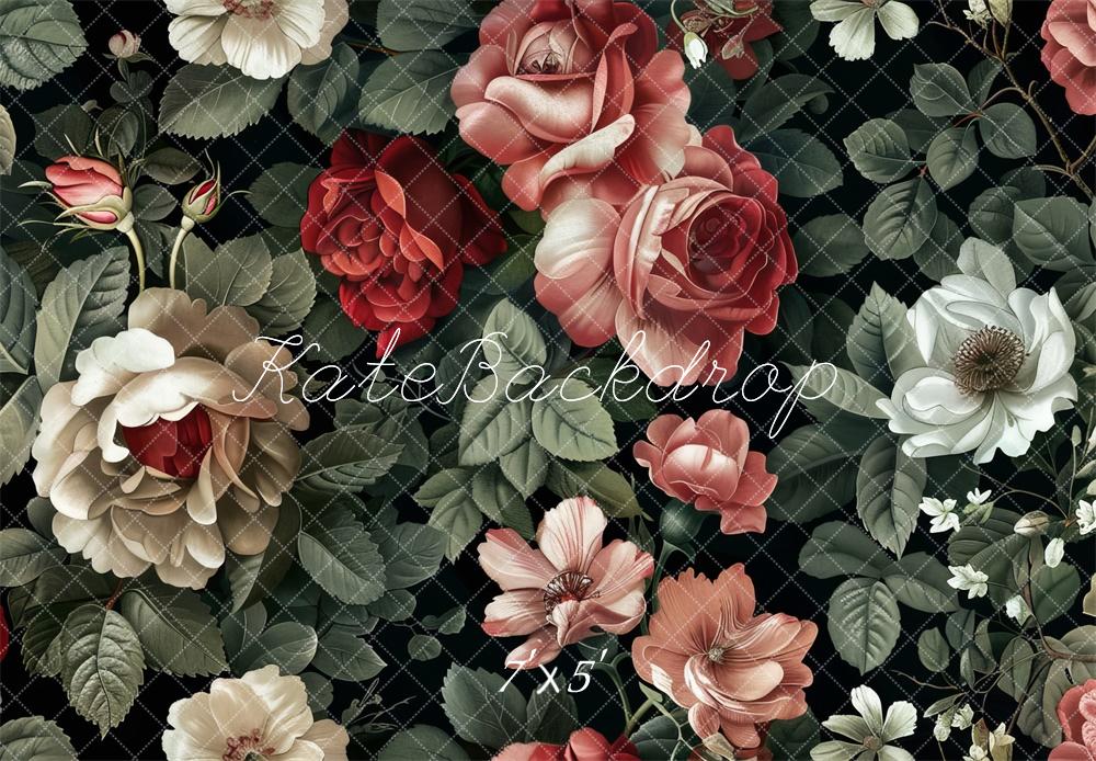 Kate Valentine Vintage Roses Pattern Backdrop Designed by Lidia Redekopp