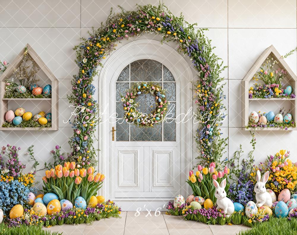 Kate Easter Bunny Floral Arch Backdrop Designed by Emetselch