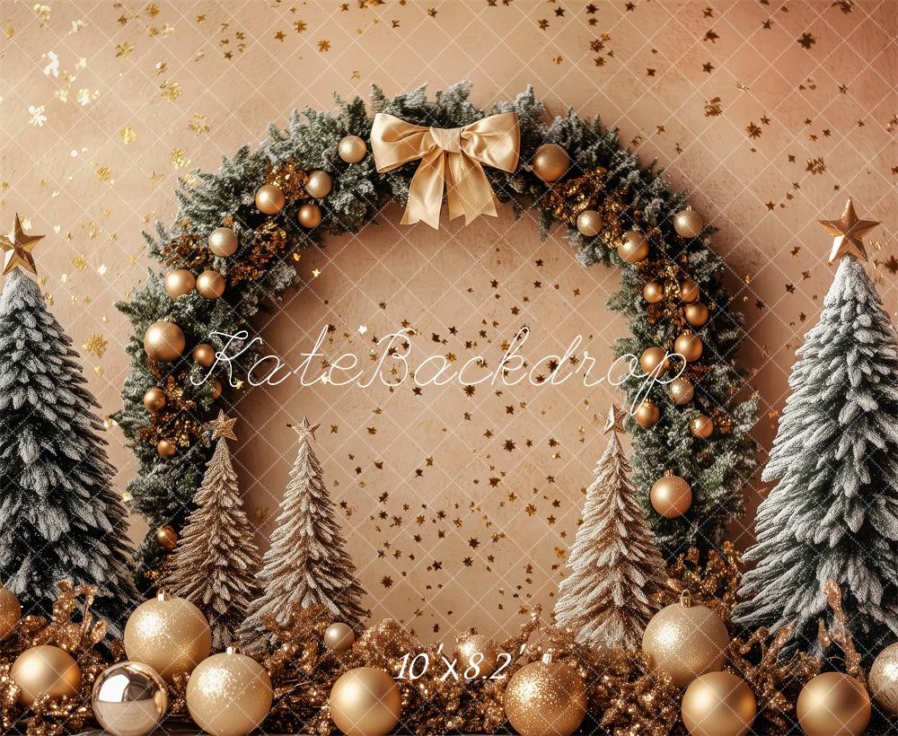 Kate Christmas Tree Arch Wreath Golden Backdrop Designed by Patty Roberts