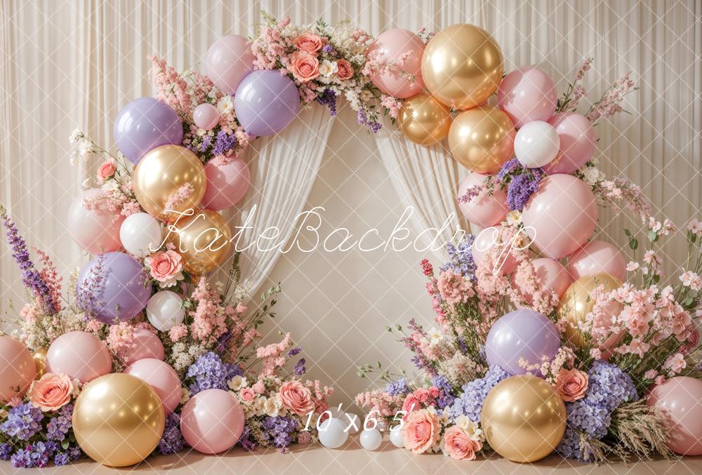 Kate Cake Smash Flower Arch Balloon Backdrop Designed by Emetselch