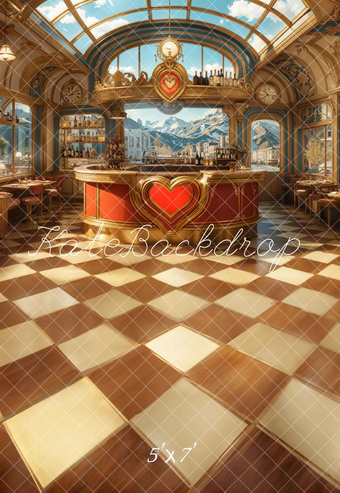 Kate Valentine Vintage Cafe Bar Interior Backdrop Designed by Emetselch