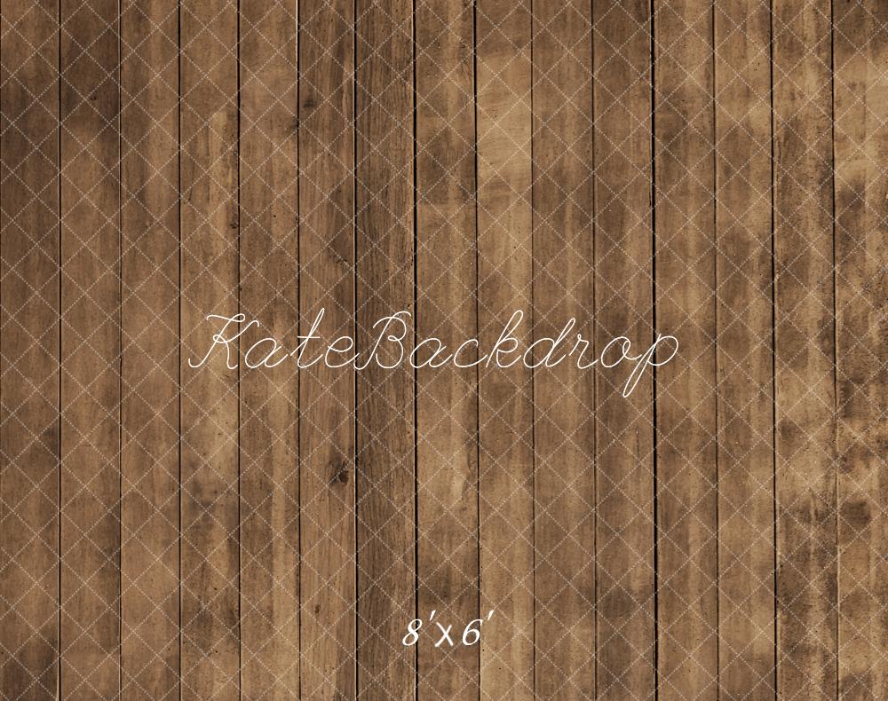 Kate Rustic Wood Plank Brown Floor Backdrop Designed by Kate Image