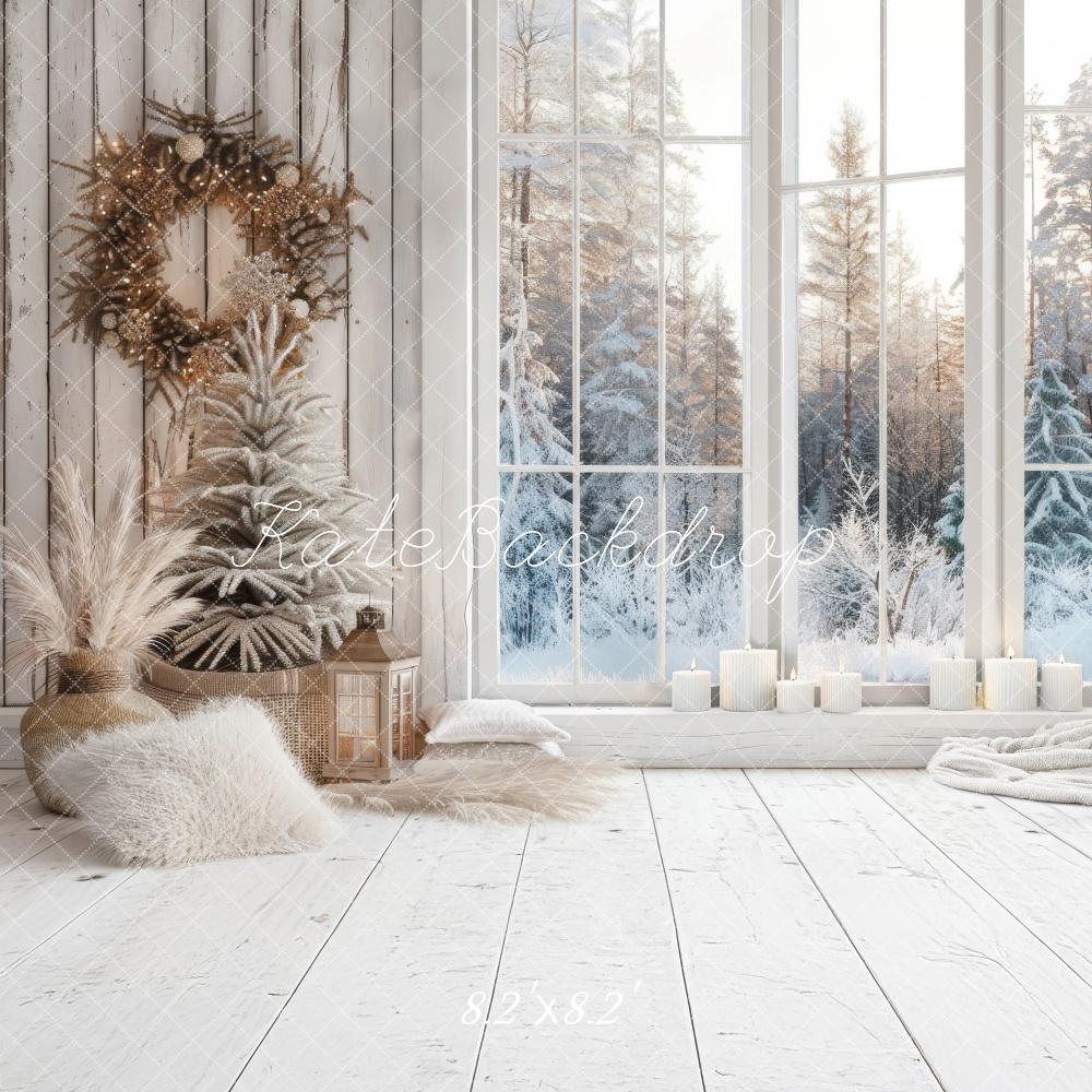 Kate Boho Winter Wreath Rustic Window Backdrop Designed by Lidia Redekopp