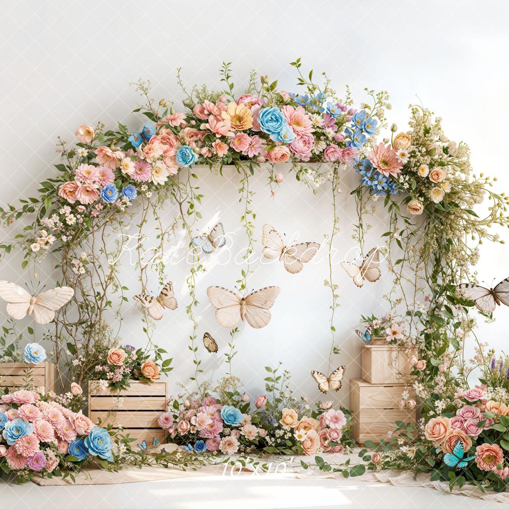 Kate Spring Flower Arch Butterfly Backdrop Designed by Emetselch