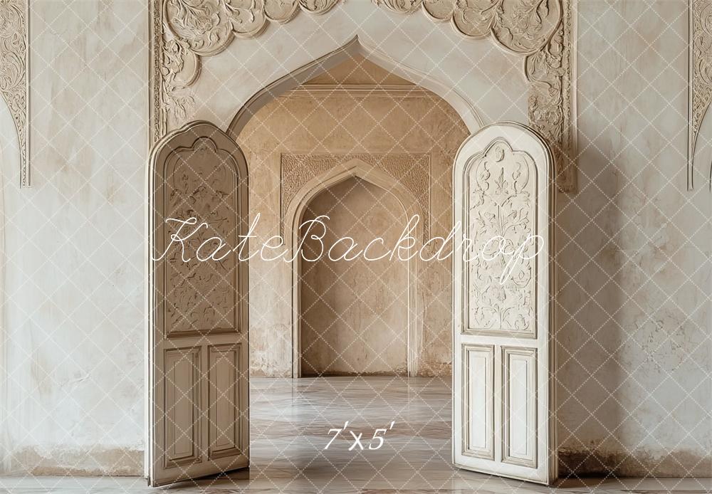 Kate Retro Elegant Archway Beige Backdrop Designed by Mini MakeBelieve