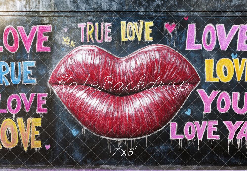 Kate Valentine Lips Love Graffiti Backdrop Designed by Mini MakeBelieve