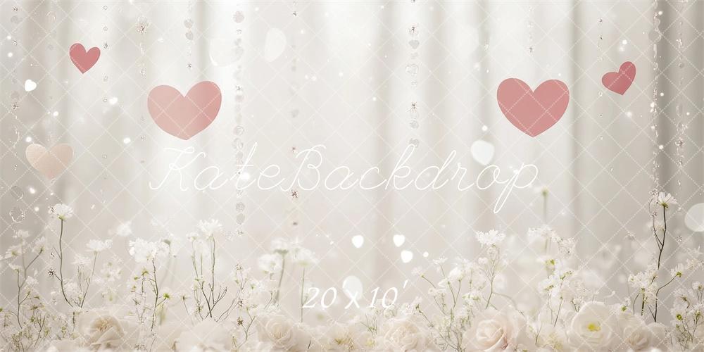 Kate Valentine Bokeh Hanging Crystals Hearts Backdrop Designed by Lidia Redekopp