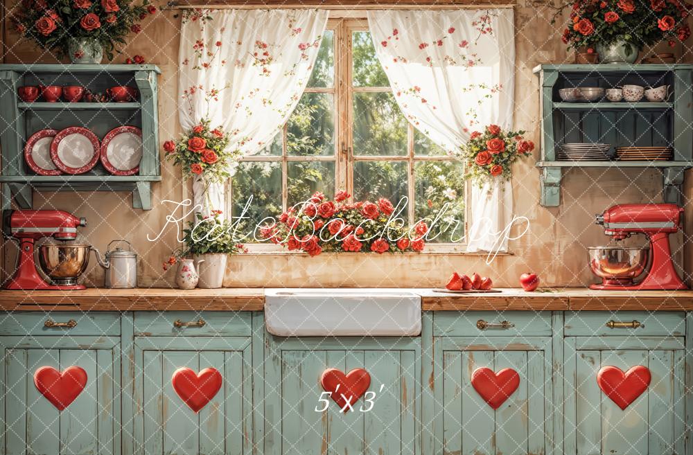 Kate Valentine Rustic Kitchen Window Backdrop Designed by Emetselch