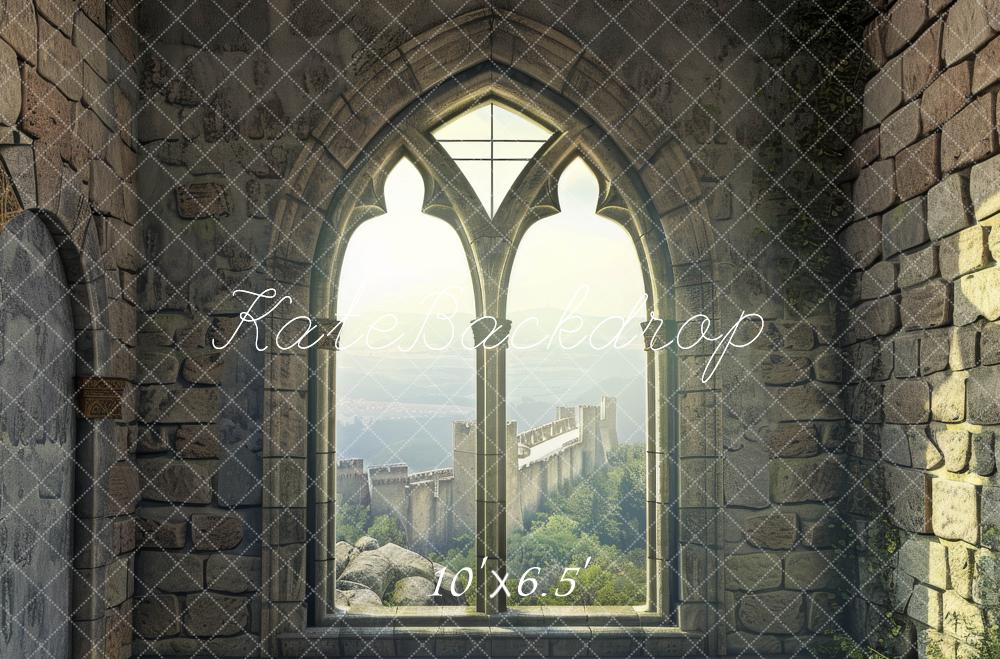 Kate Medieval Castle Arched Window Backdrop Designed by Lidia Redekopp