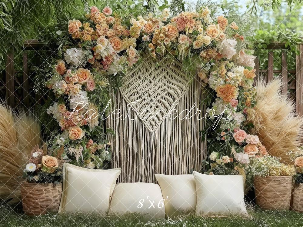 Kate Boho Flower Arch Pillows Garden Backdrop Designed by Mini MakeBelieve