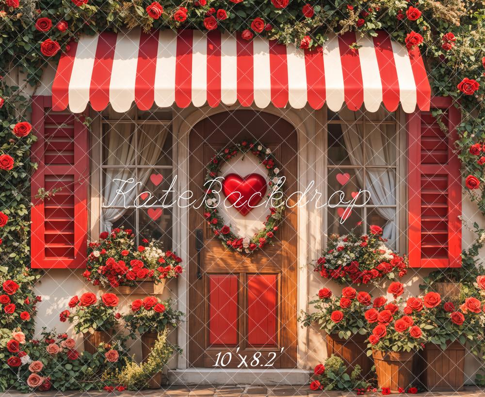 Kate Valentine Red Roses Heart Door Backdrop Designed by Emetselch