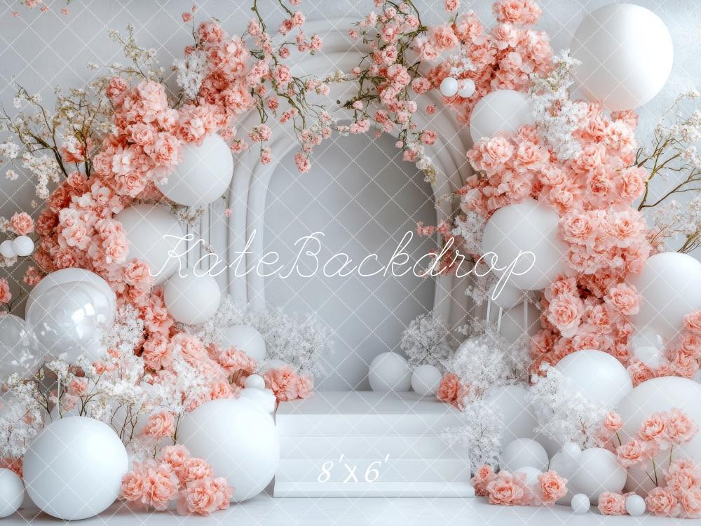 Kate Spring Flower Arch Balloon Pink Backdrop Designed by Emetselch