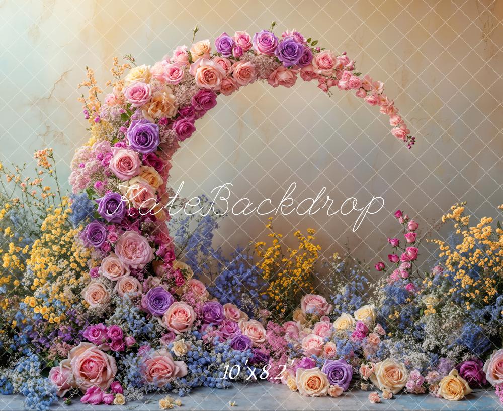 Kate Mother's Day Flower Arch Floral Moon Backdrop Designed by Emetselch