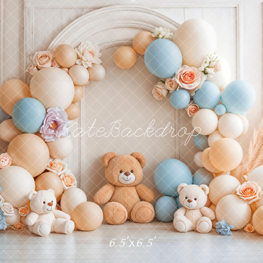 Kate Cake Smash Balloon Teddy Bear Arch Backdrop Designed by Emetselch