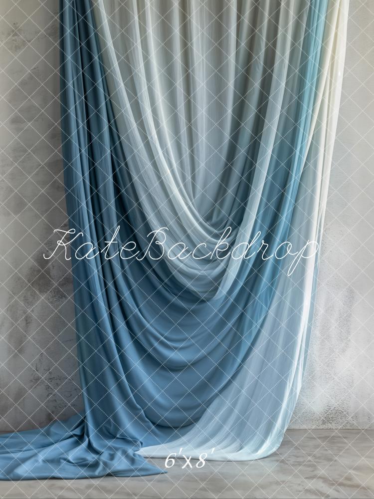 Kate Blue Draped Fabric Backdrop Designed by Emetselch