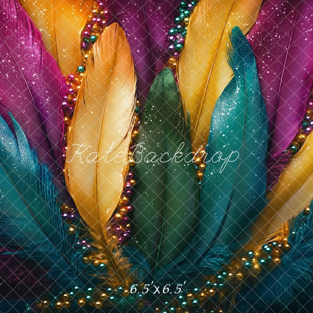 Kate Carnival Colorful Feather Beads Backdrop Designed by Patty Roberts