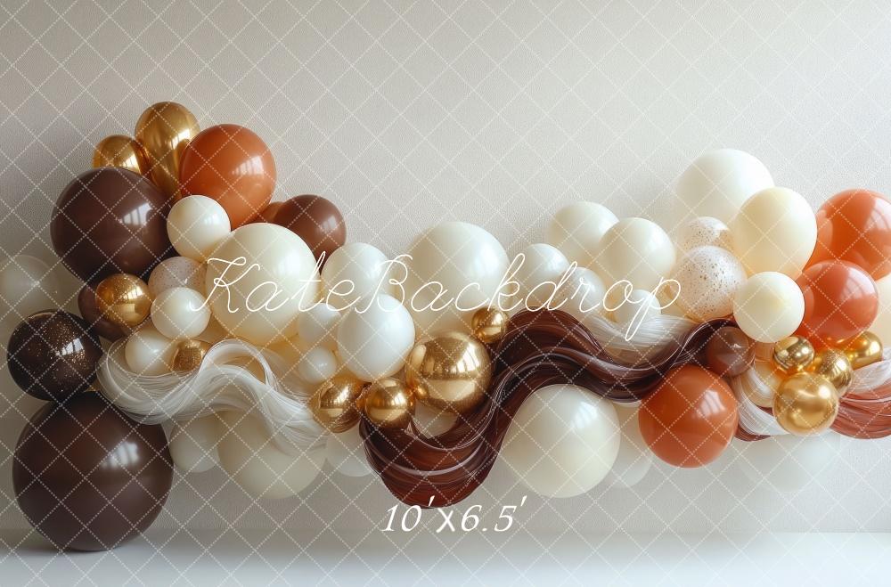 Kate Balloon Wave Brown Backdrop Designed by Mini MakeBelieve