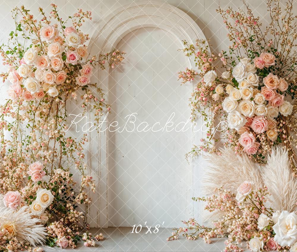 Kate Boho Spring Floral Arch Wedding Backdrop Designed by Emetselch