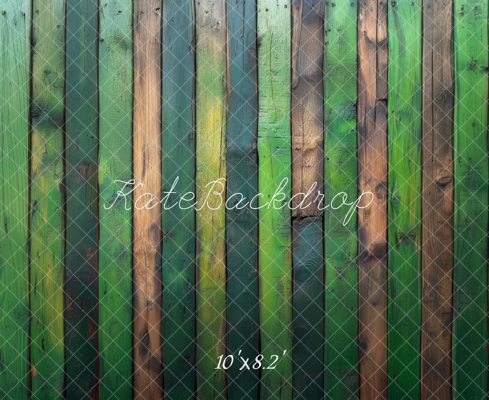 FONDO DE TABLONES DE MADERA VERDE Diseñado por Mini MakeBelieve