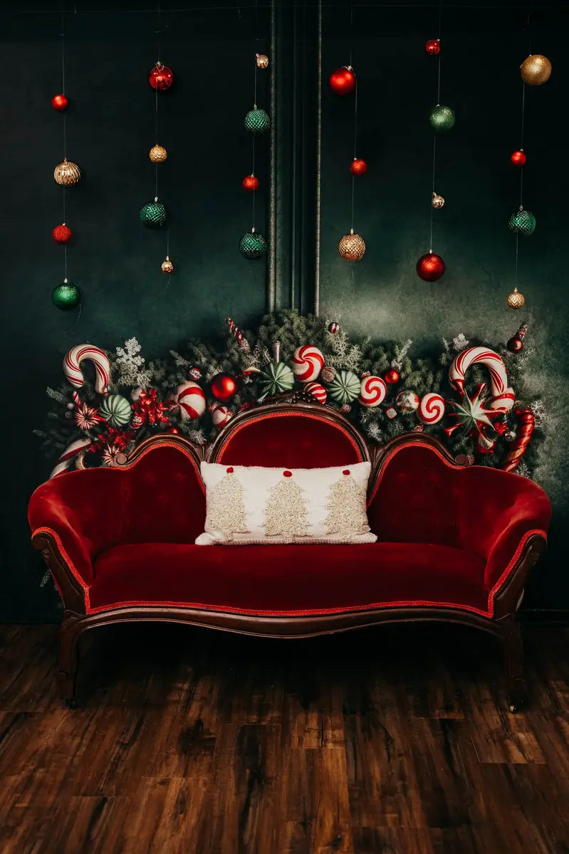 Kate Christmas Candy Cane Headboard Backdrop Designed by Mandy Ringe Photography