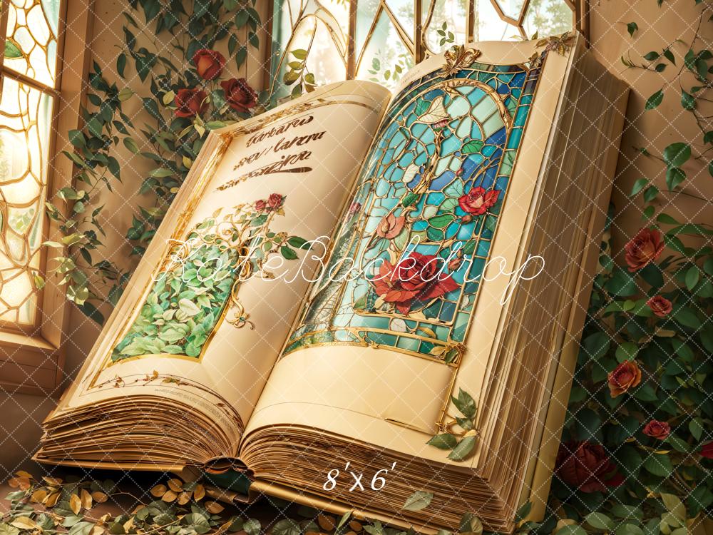 Kate Valentine Fantasy Book Roses Backdrop Designed by Emetselch