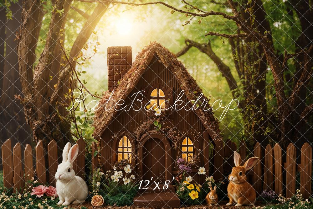 Kate Easter Forest Bunny Cottage Backdrop Designed by Emetselch