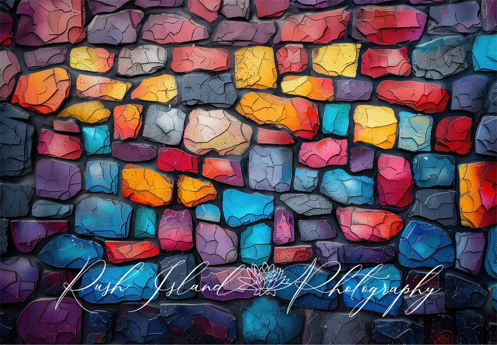 Kate Colorful Stone Wall Backdrop Designed by Laura Bybee