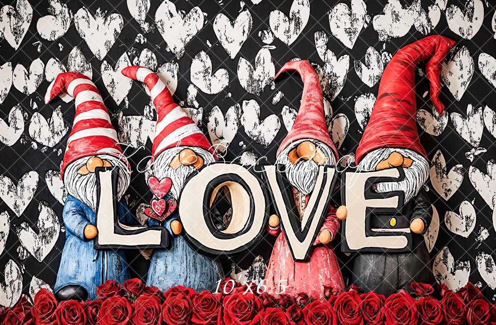 Gnomes Love Roses Foto Achtergrond Designed by Emetselch